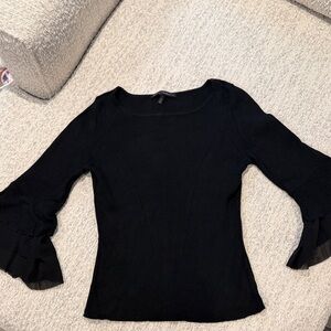 White House Black Market Elegant Black Blouse